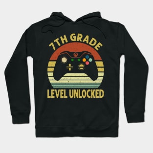 7th Grade Level Unlocked First Day of School Video Gamer Hoodie